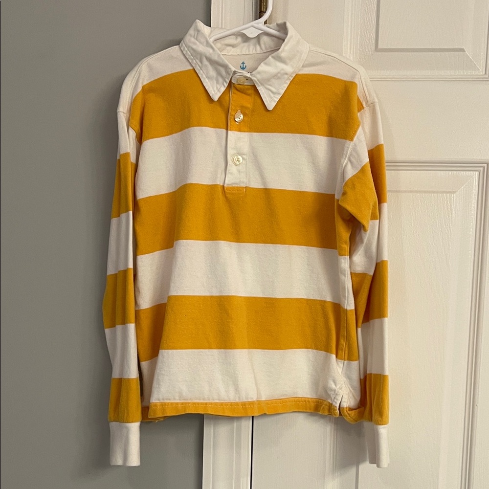 J. Crew Yellow & White Striped Rugby Shirt